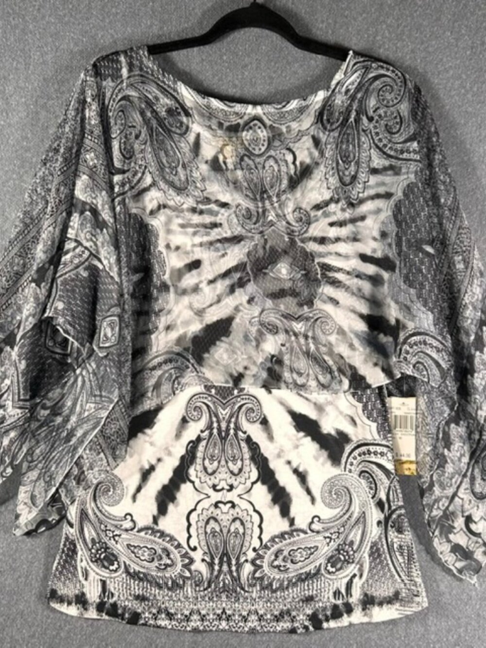 NWT Energe Bohemian Layered Blouse Womens Sz Med Tank Top World Wear Sheer